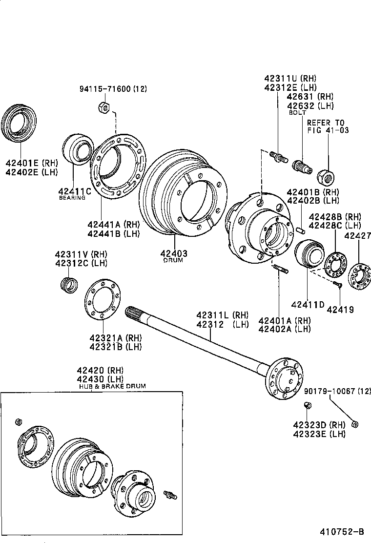 Rear Axle Shaft Hub