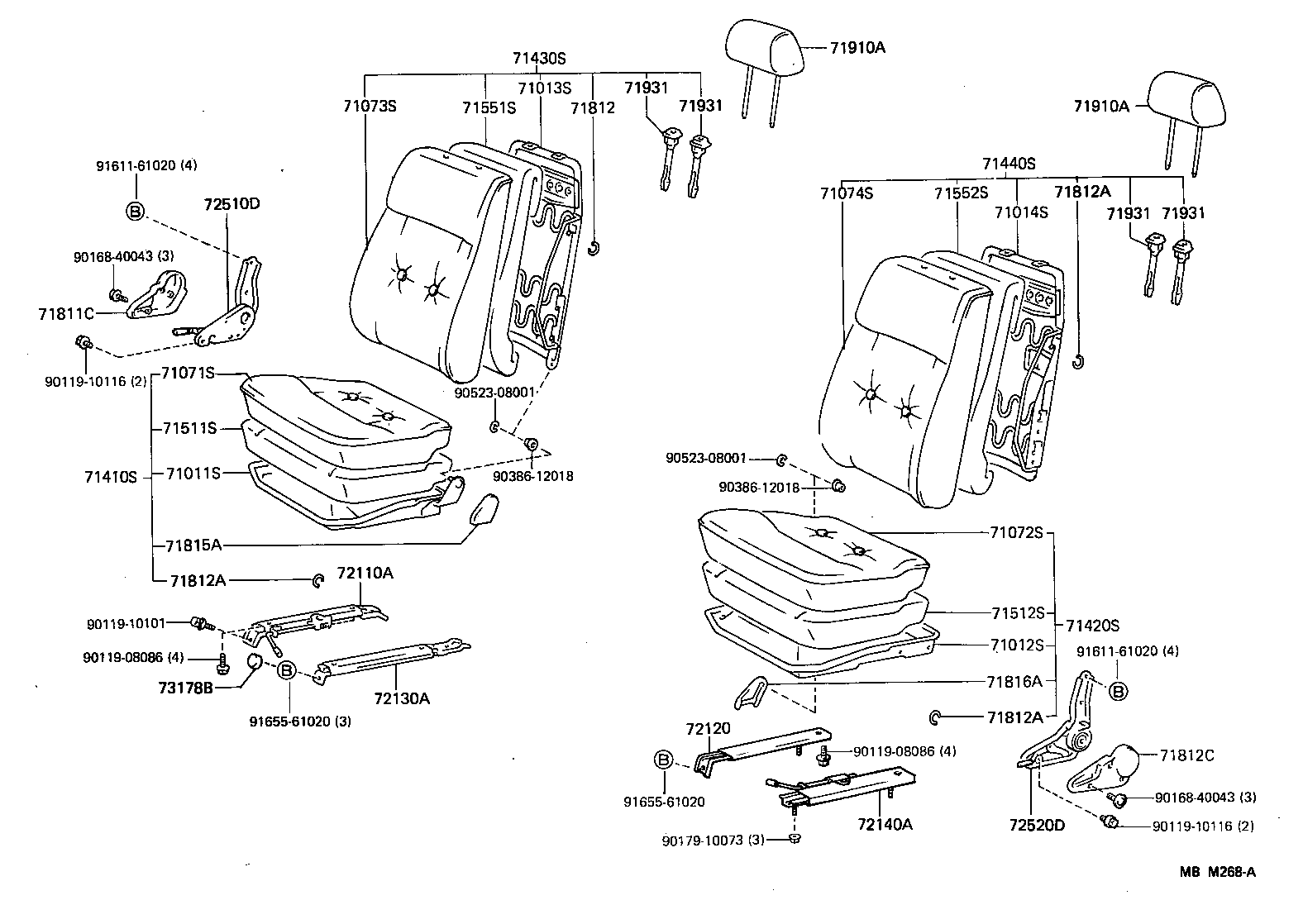 Asiento y pista del asiento