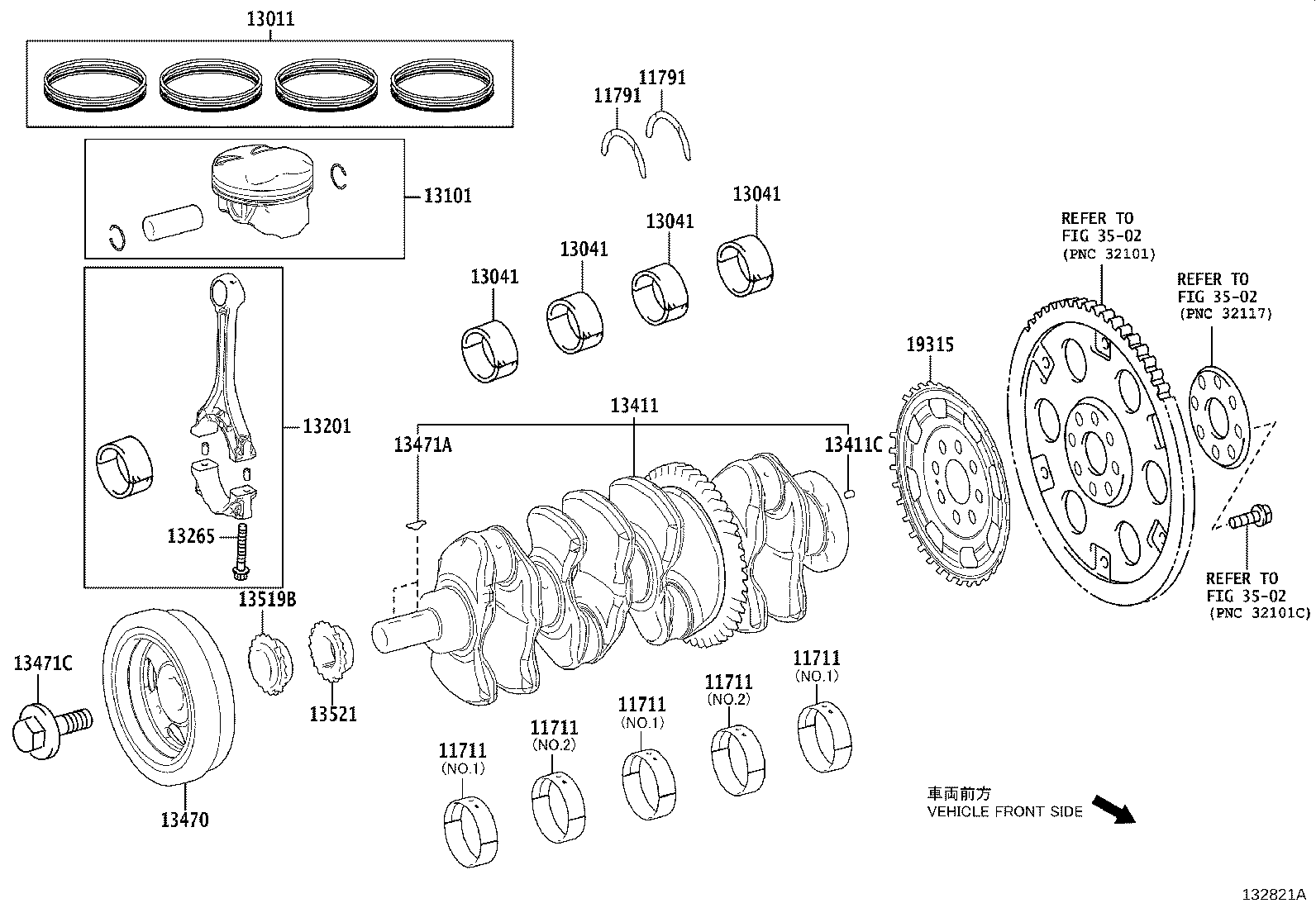 13011-25080 Ring Set, Piston Toyota | YoshiParts