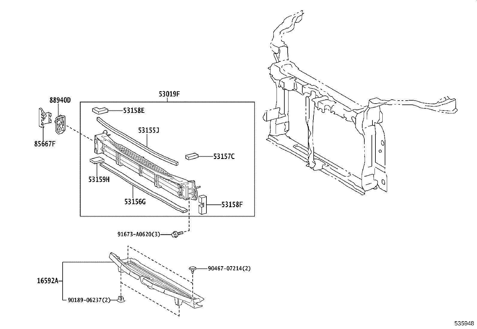 Front Fender Apron Dash Panel