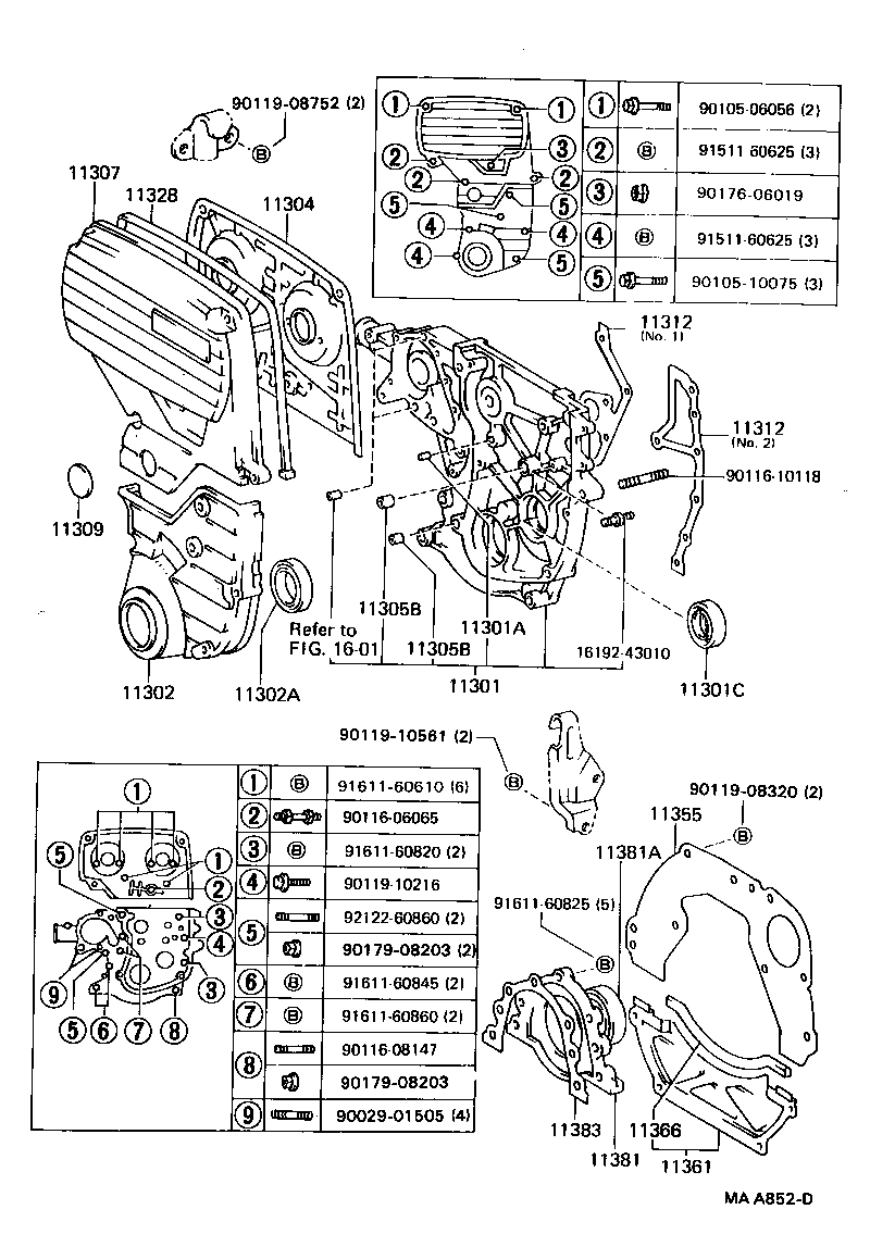 Cubierta del engranaje de distribución y placa final trasera