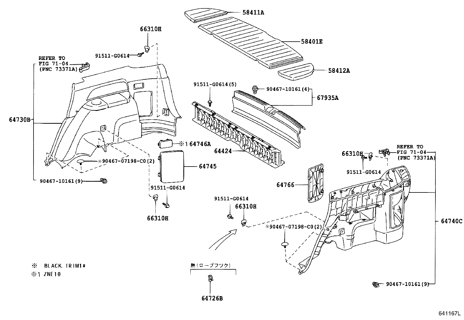 64745-68010-B0 Cover, Rear Combination Lamp Service, Rh Toyota 