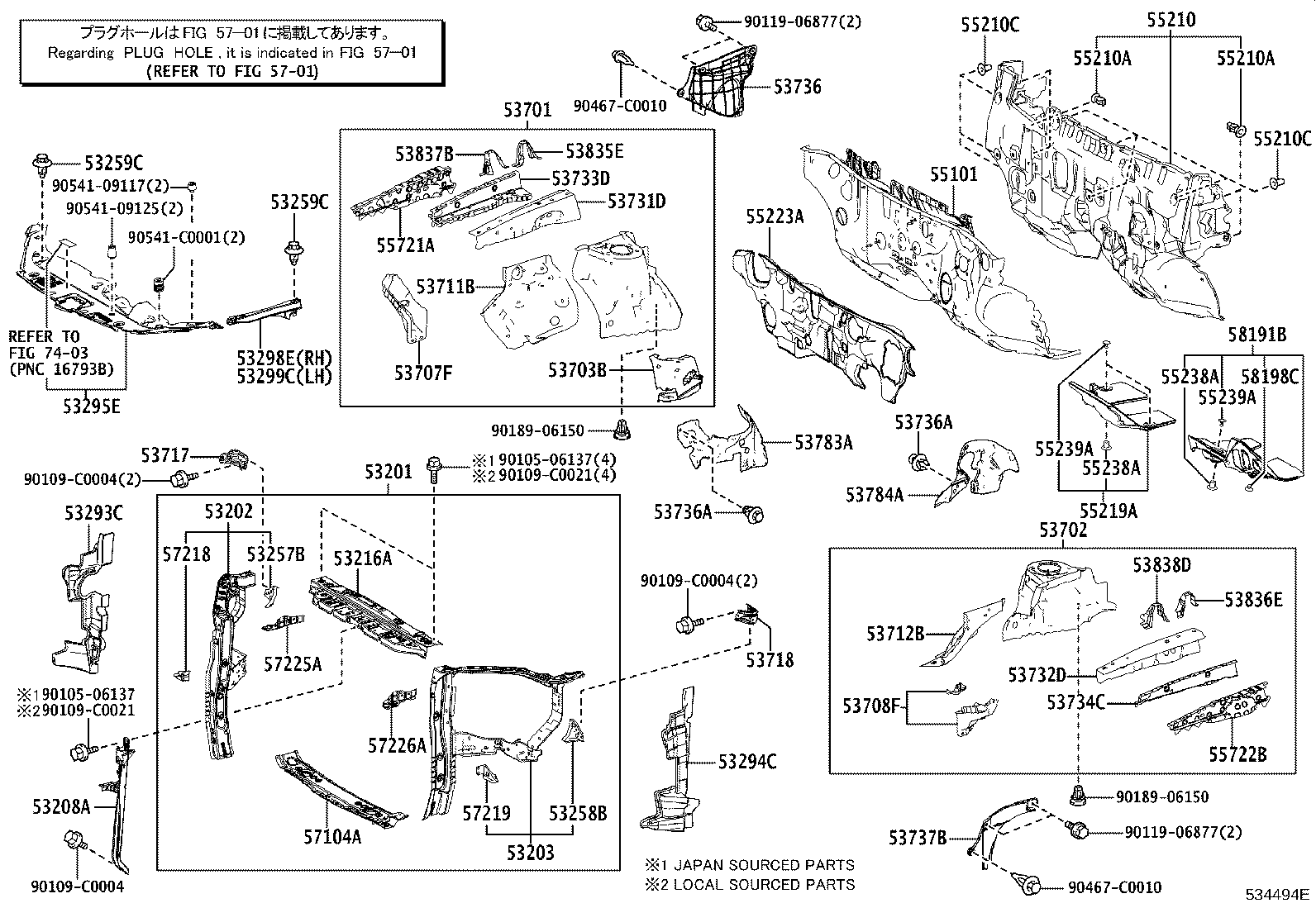 Front Fender Apron Dash Panel