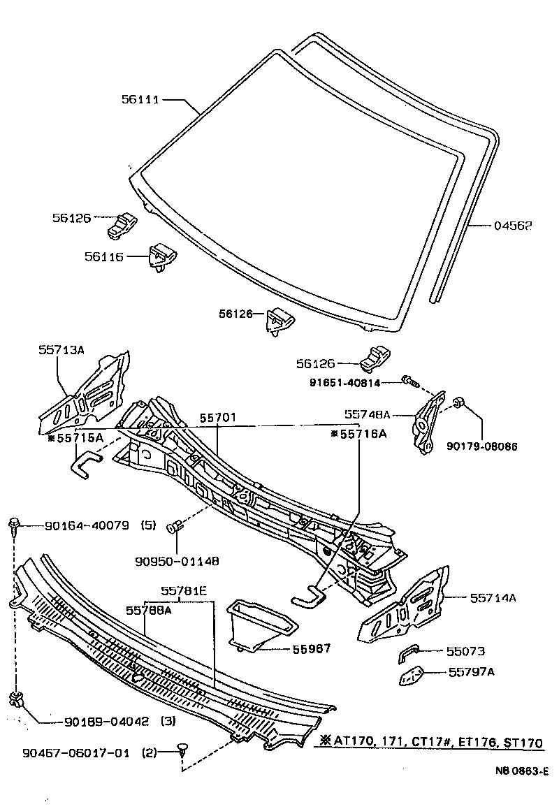 Cowl Panel & Windshield Glass