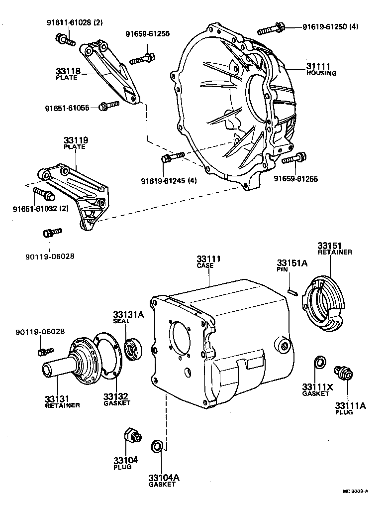 Carcasa de embrague + caja de transmisión