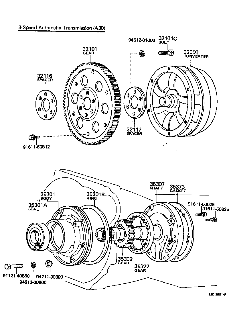 Torque Converter, Front Oil Pump & Chain