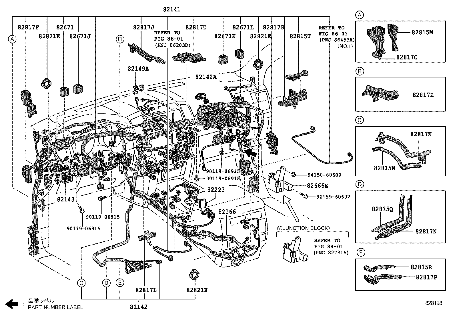 82141-60F10 Wire, Instrument Panel Toyota | YoshiParts