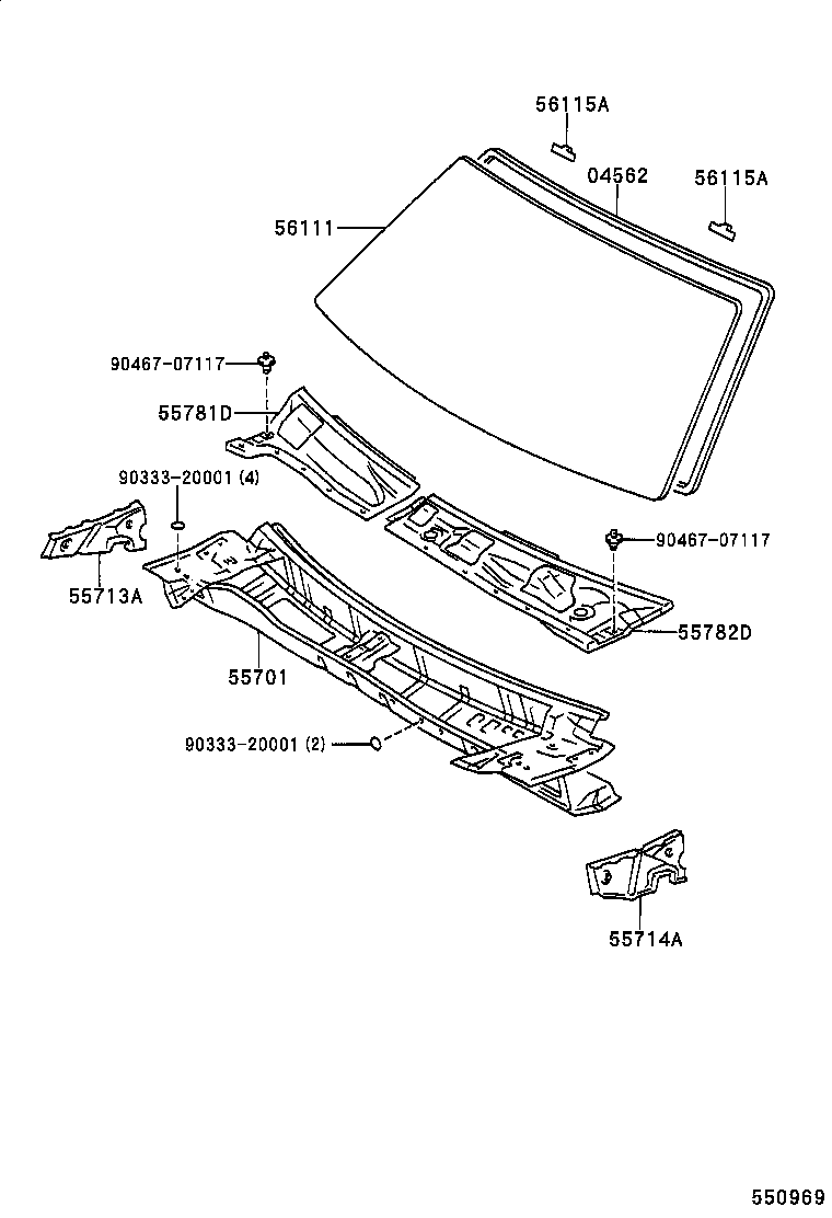 Cowl Panel & Windshield Glass