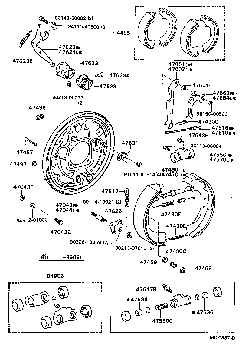 Rear Drum Brake Wheel Cylinder Backing Plate