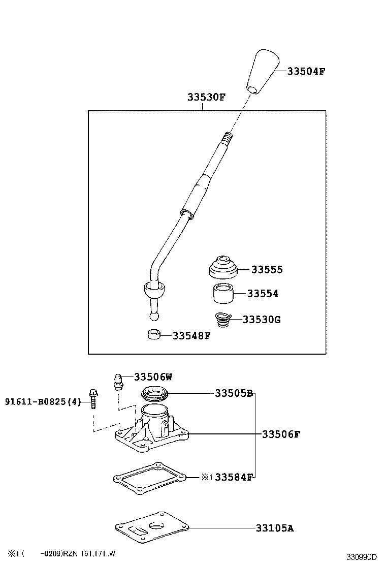 Shift Lever & Retainer