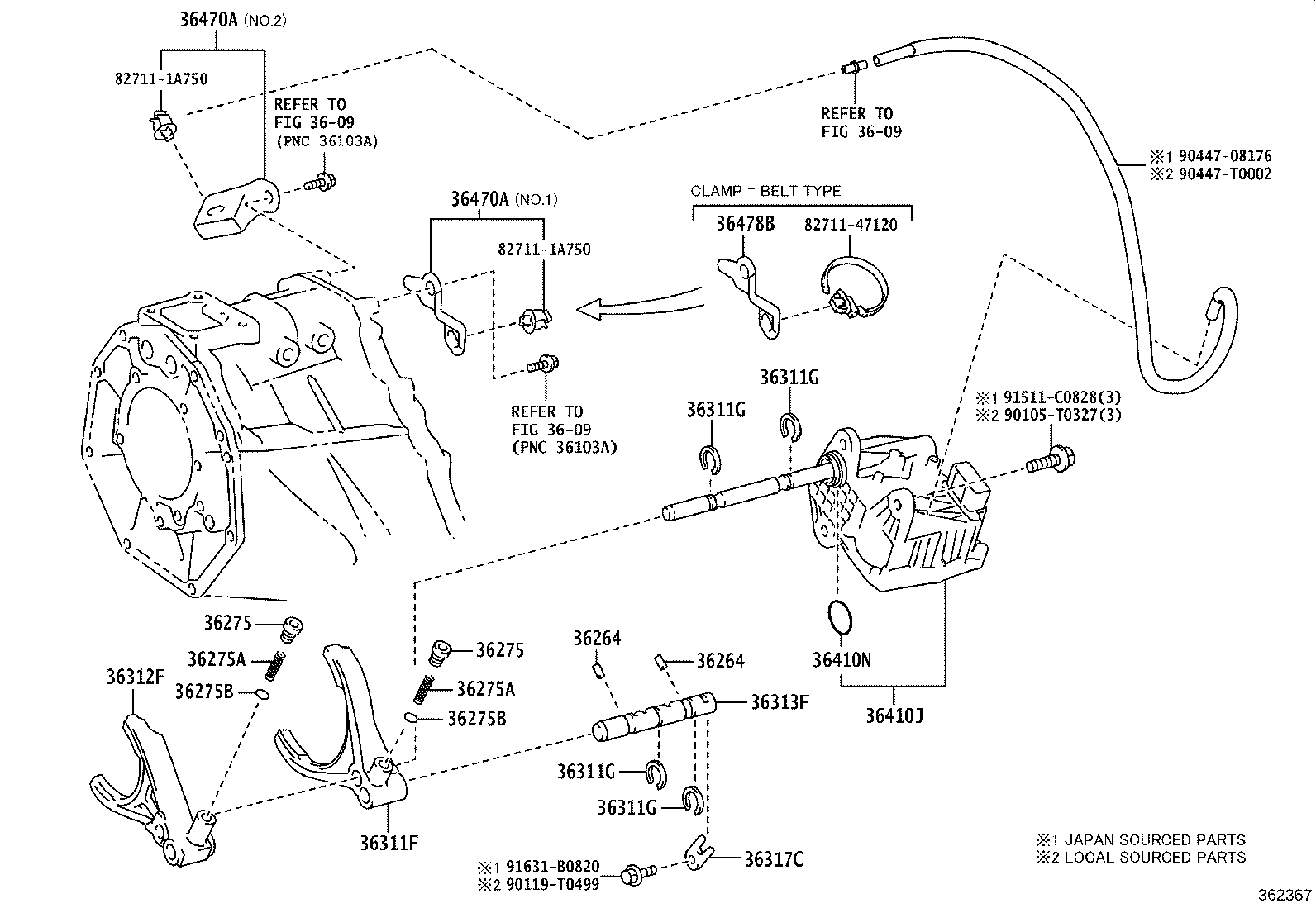 Transfer Lever & Shift Rod