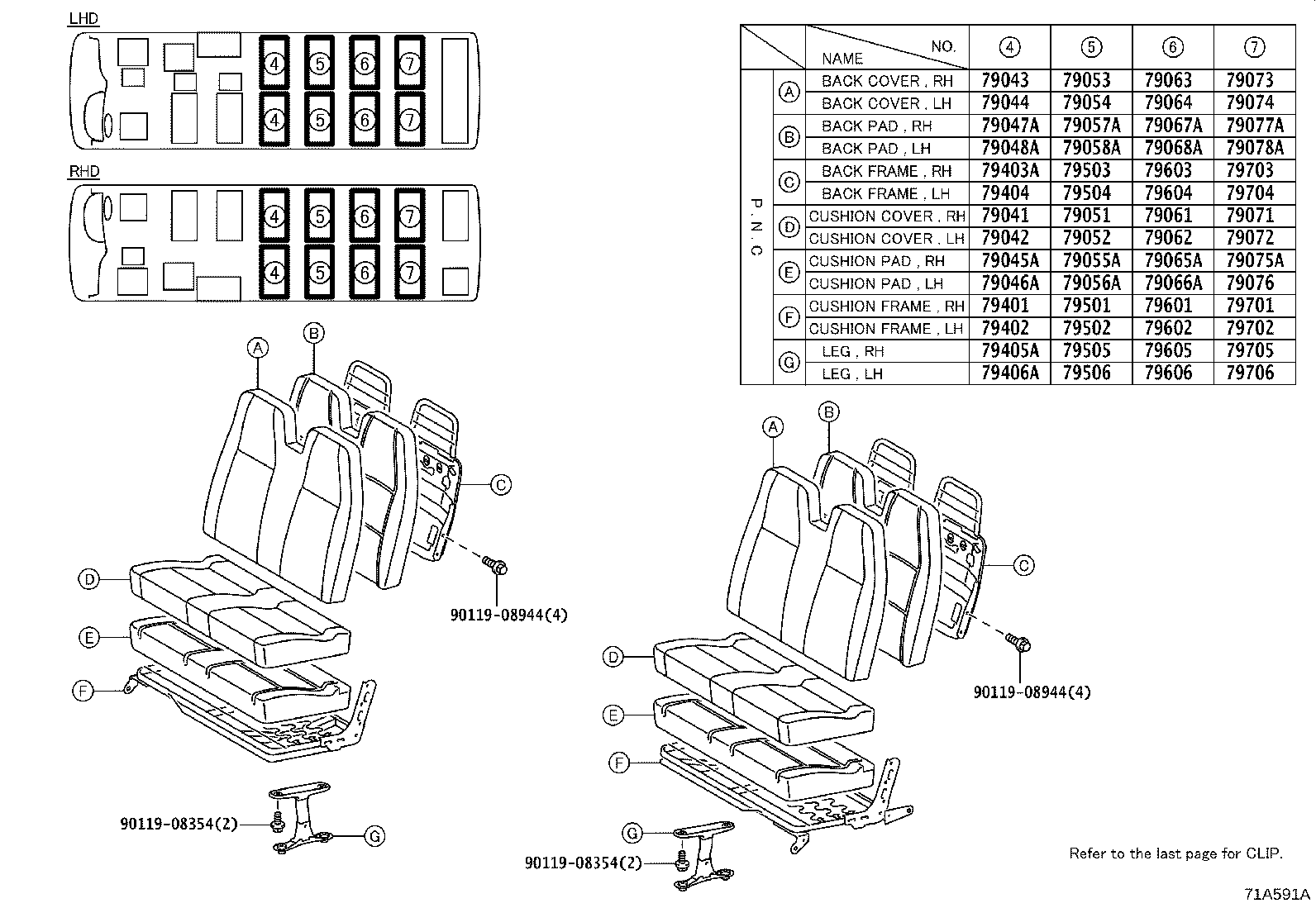 Asiento y pista del asiento
