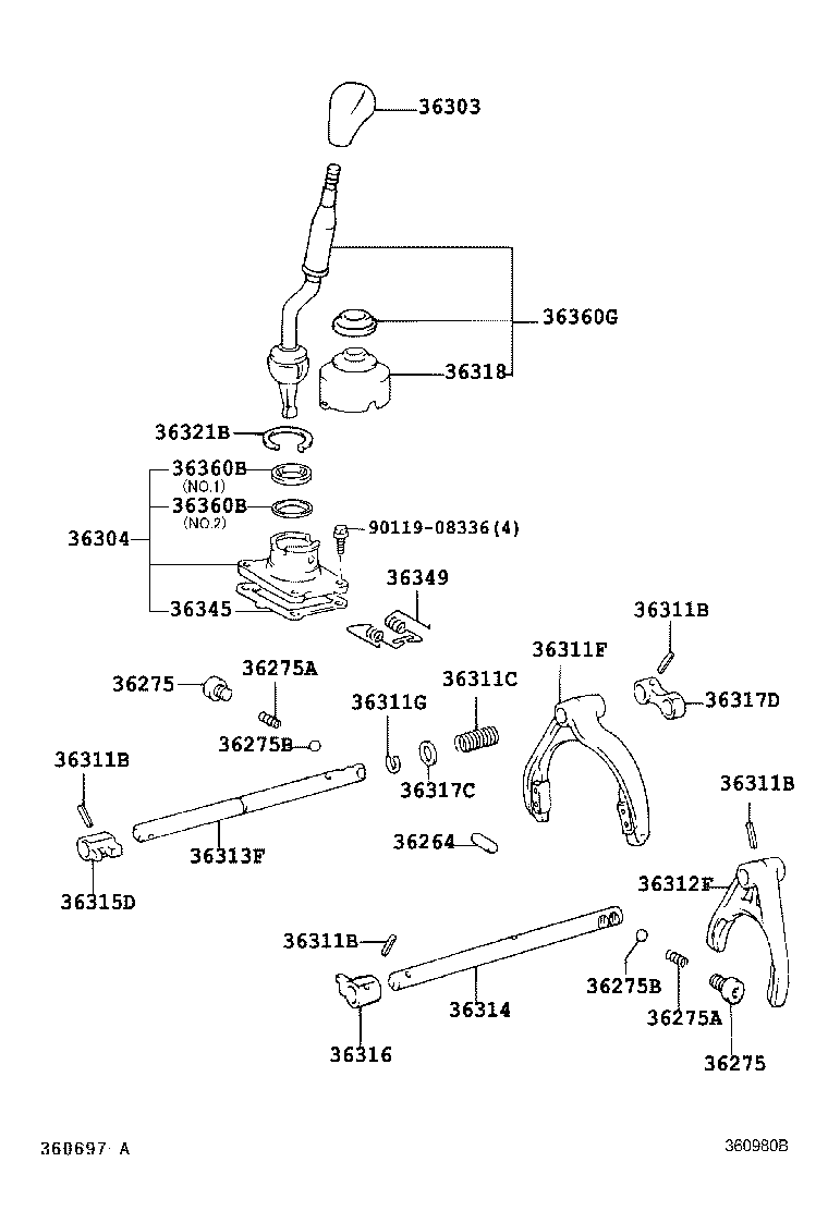 Transfer Lever & Shift Rod
