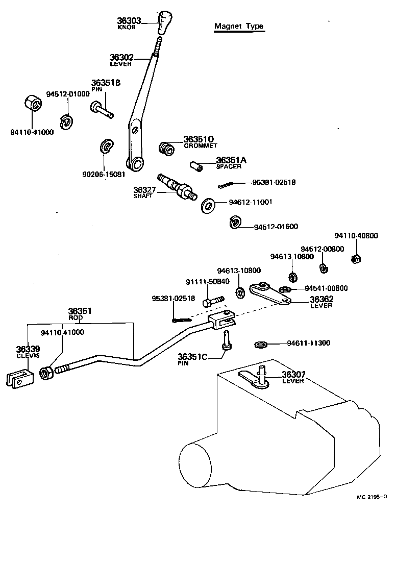 Transfer Lever & Shift Rod