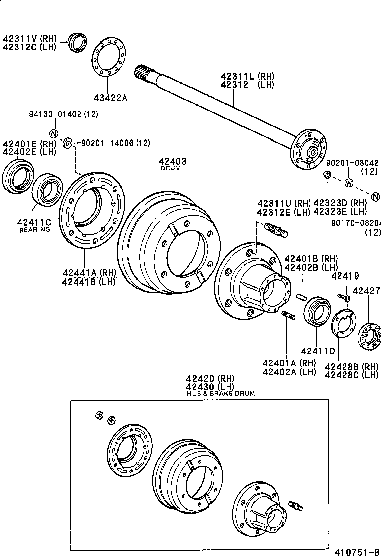 Rear Axle Shaft Hub