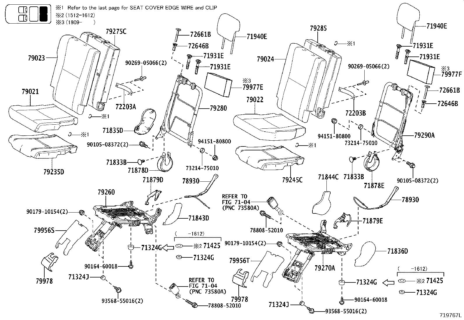 Asiento trasero y riel del asiento