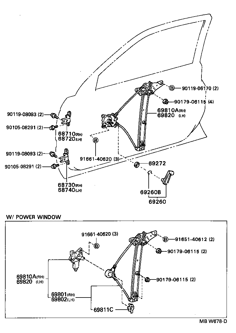 Front Door Window Regulator Hinge