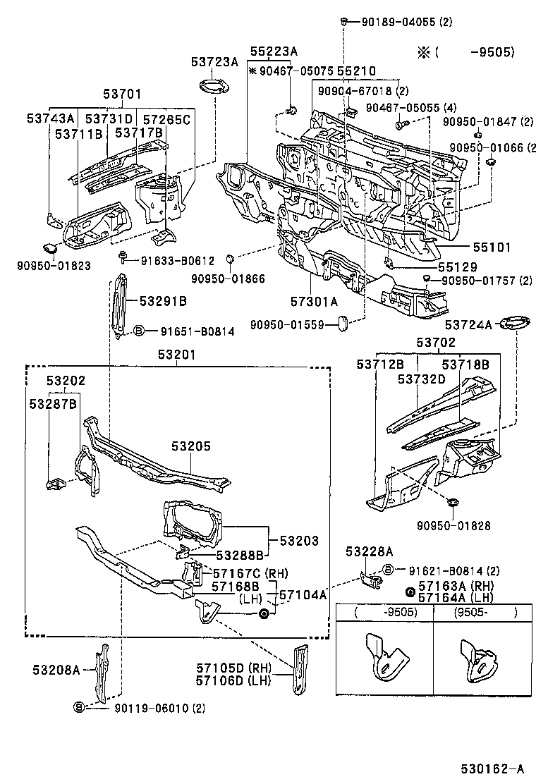 Front Fender Apron Dash Panel