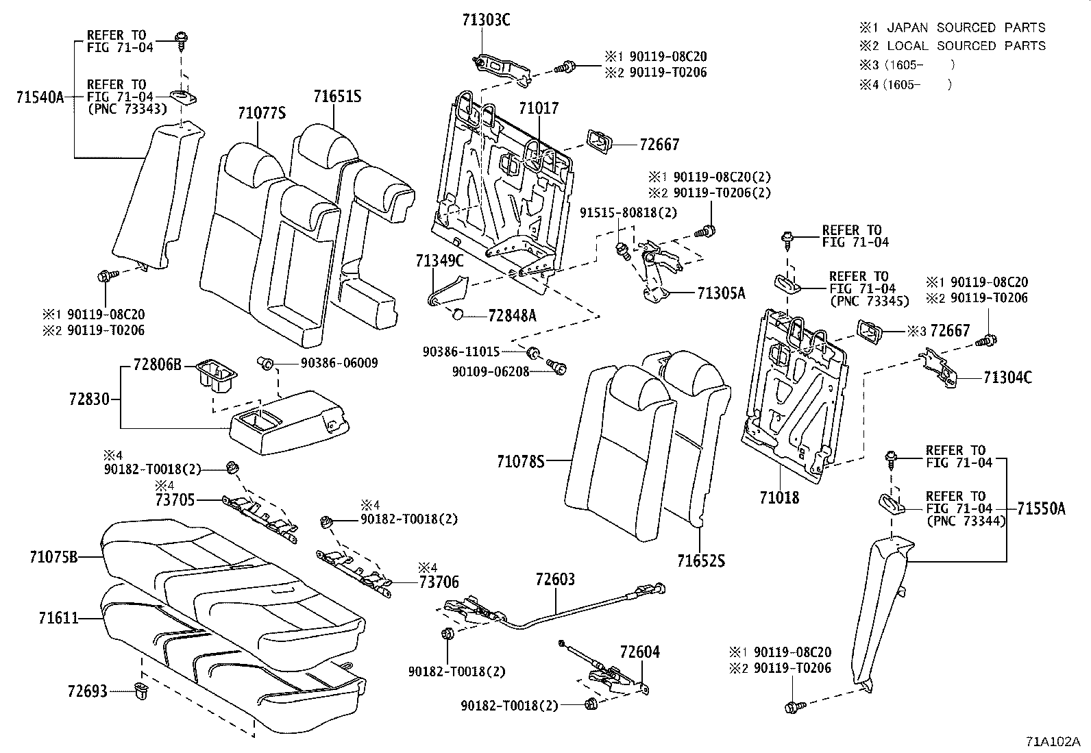 Asiento trasero y riel del asiento