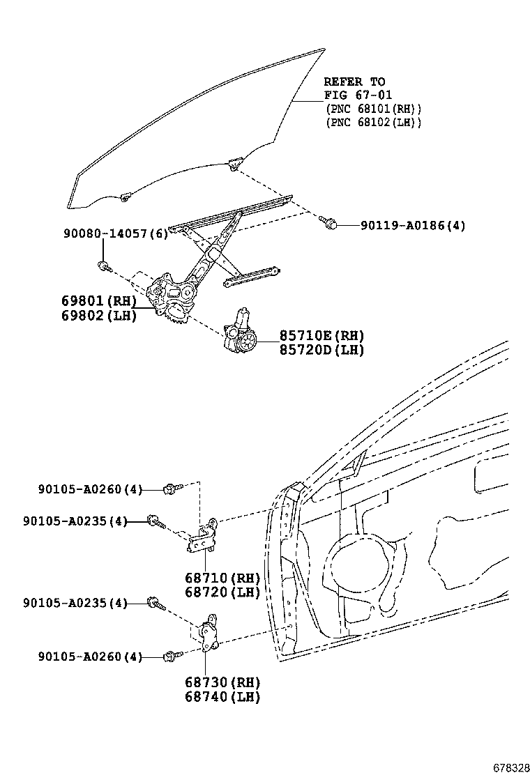 Front Door Window Regulator Hinge