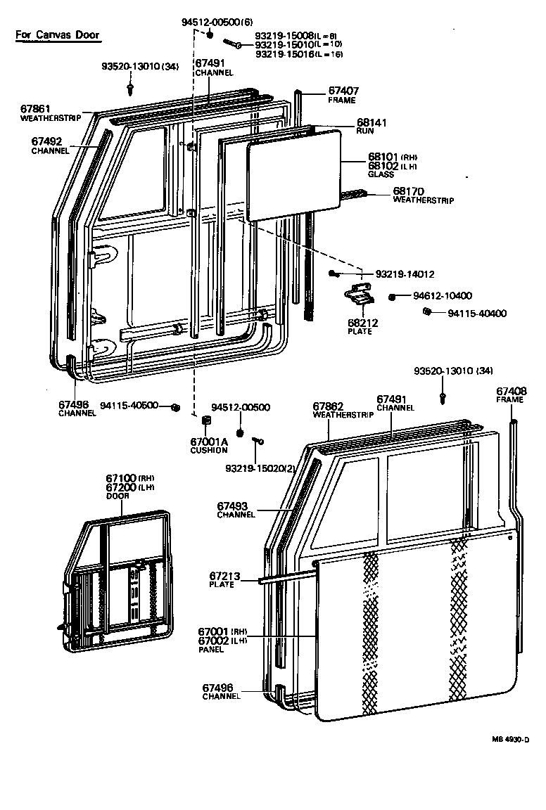 Panel de puerta delantera y vidrio