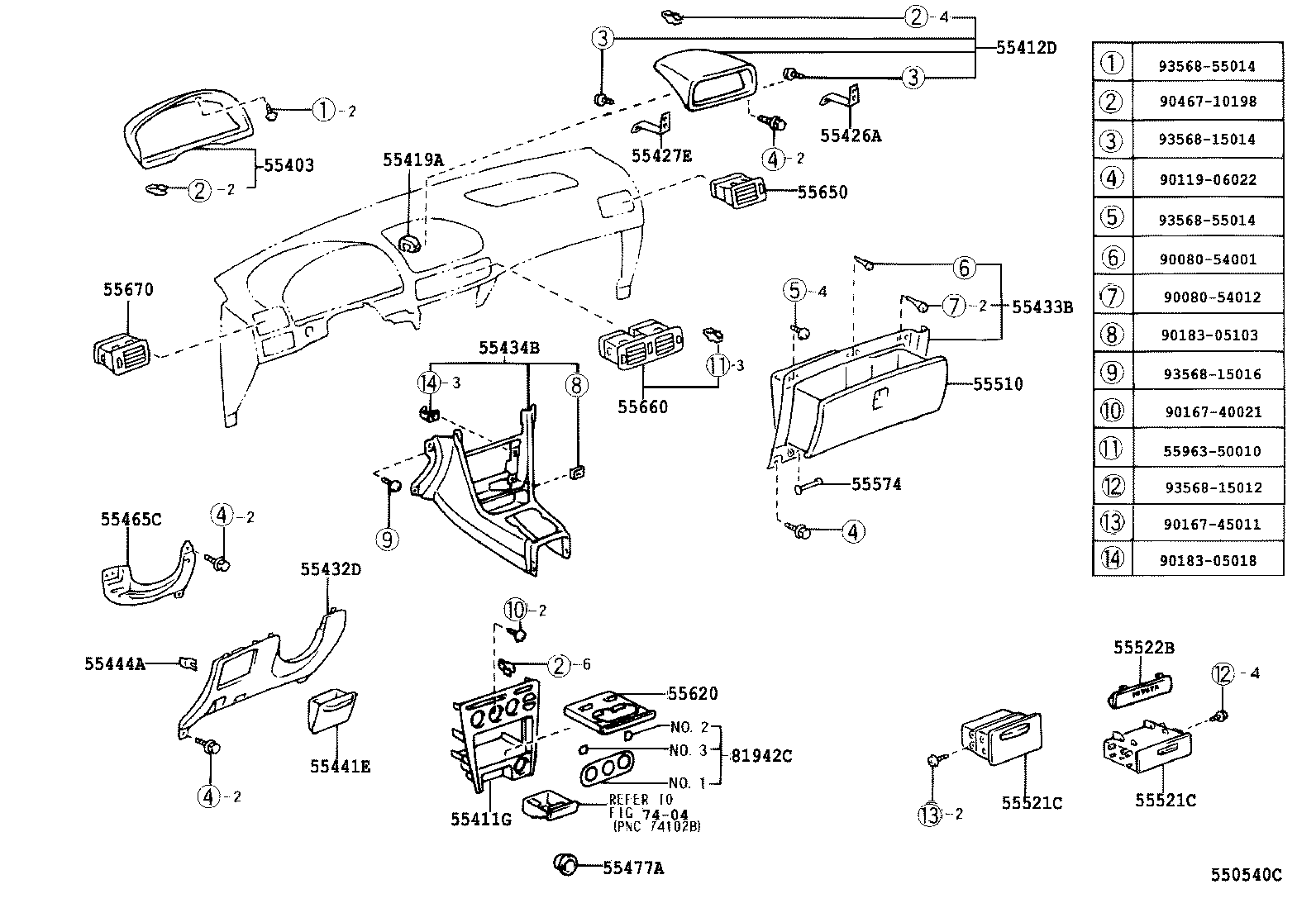 Instrument Panel Glove Compartment