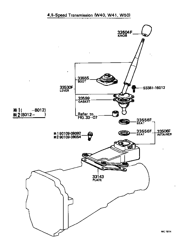 Shift Lever & Retainer