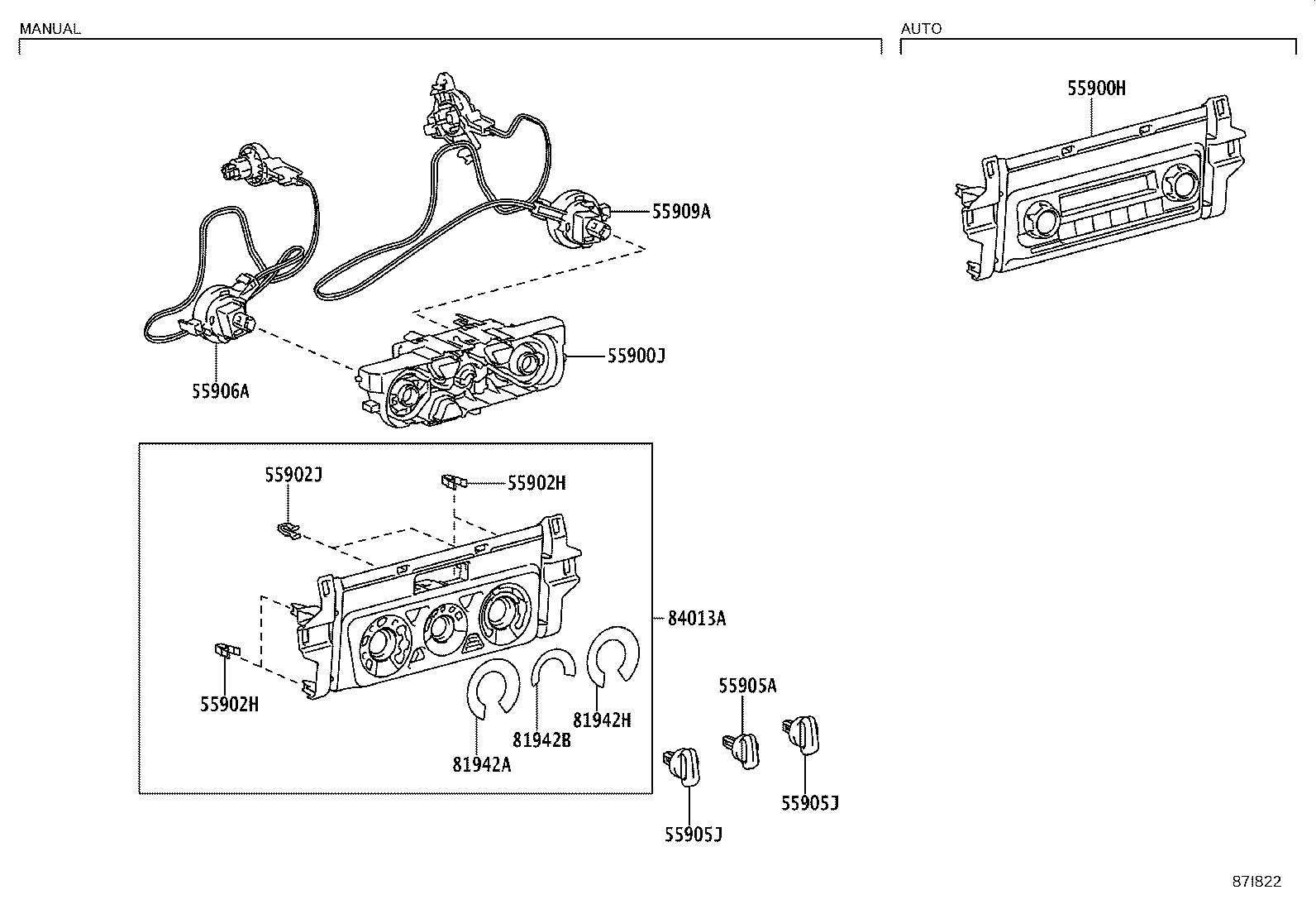 y 5590926080 Genuine Toyota CABLE SUB-ASSY, AIRMIX DAMPER