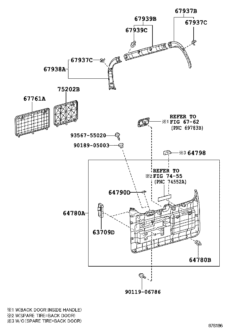 Vidrio del panel de la puerta trasera