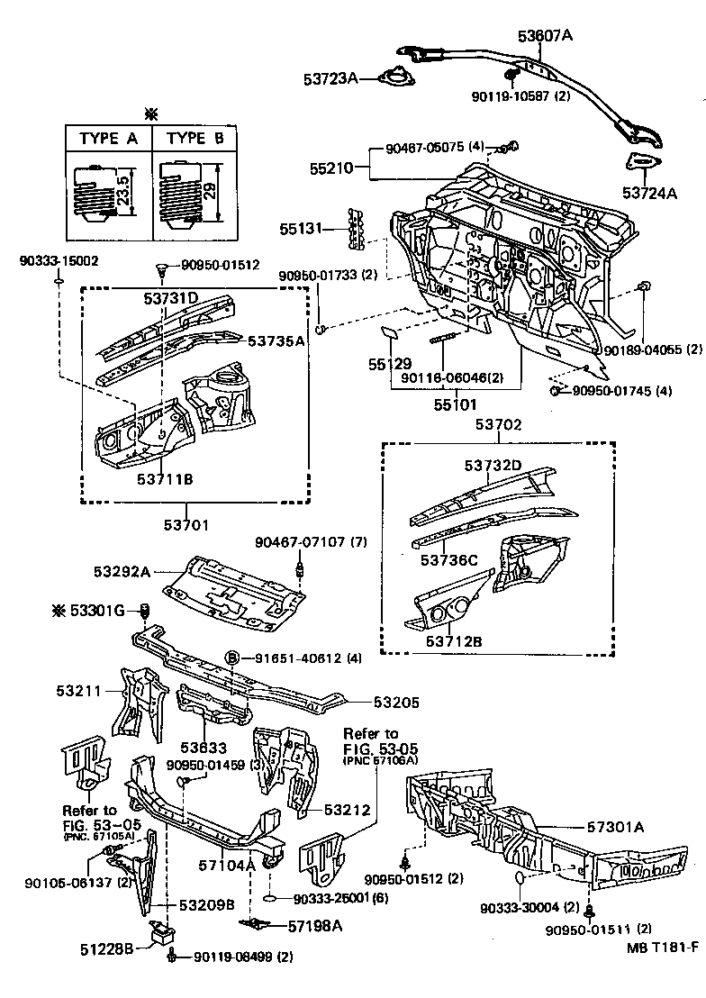 Front Fender Apron Dash Panel