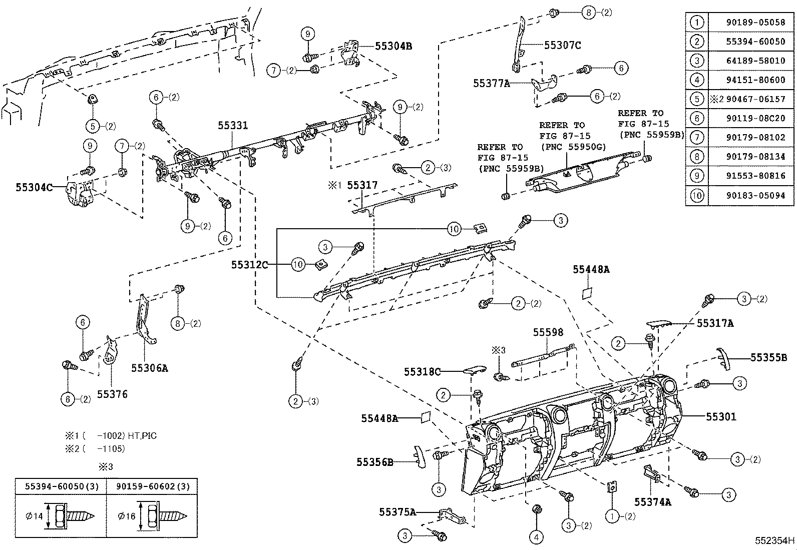 55301-60A40-E0 Panel Sub-Assy, Instrument Toyota | YoshiParts