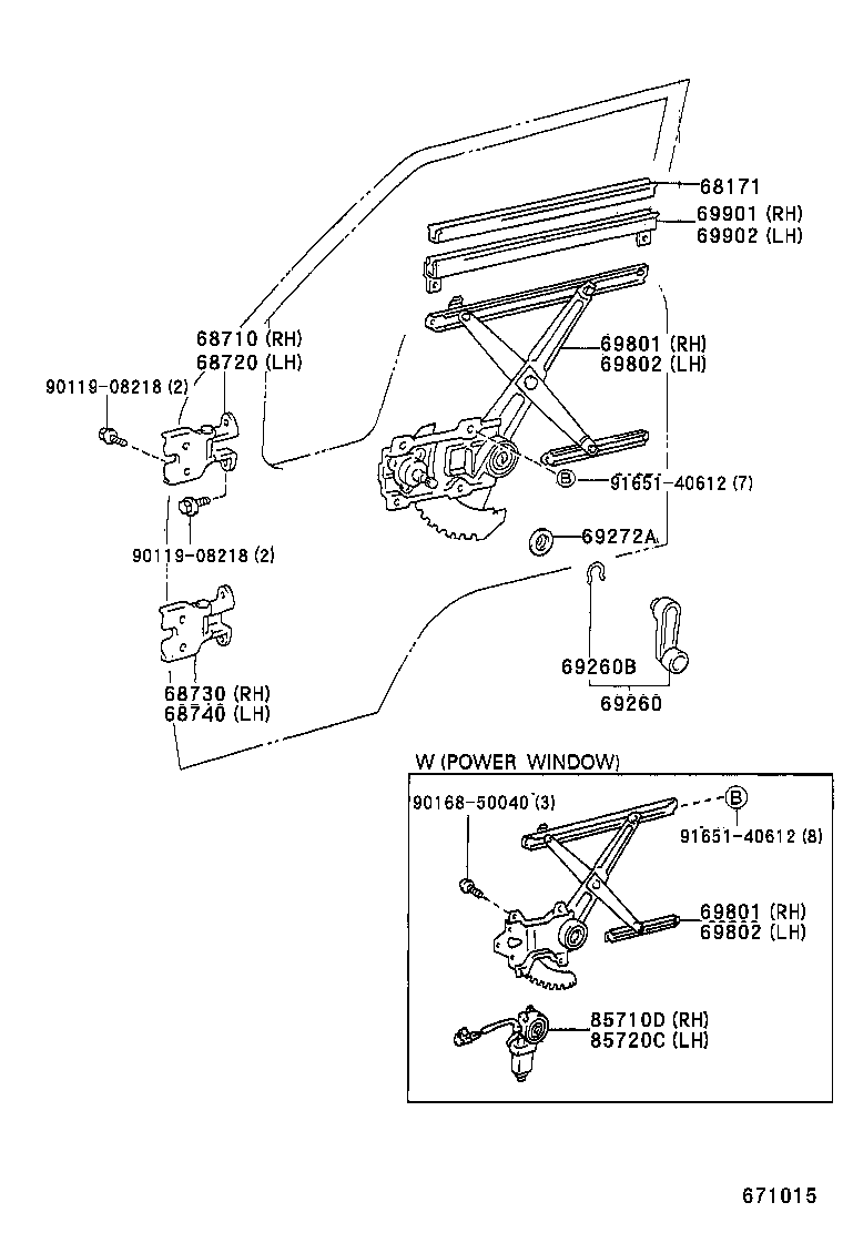 Front Door Window Regulator Hinge