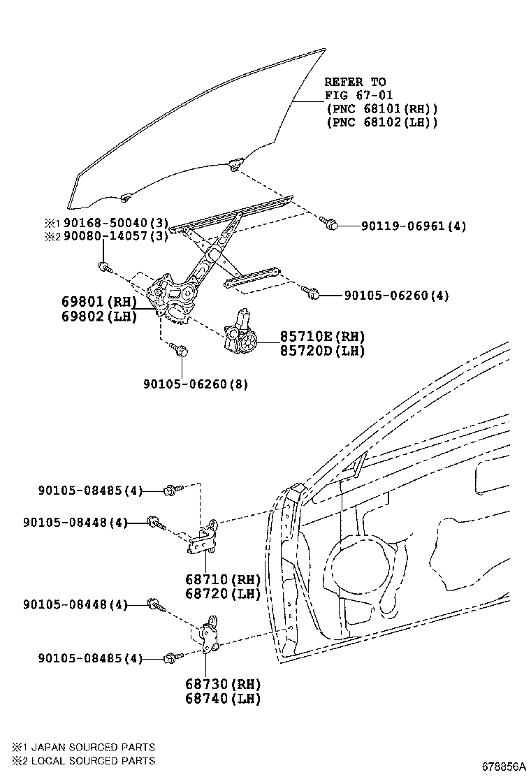 Front Door Window Regulator Hinge