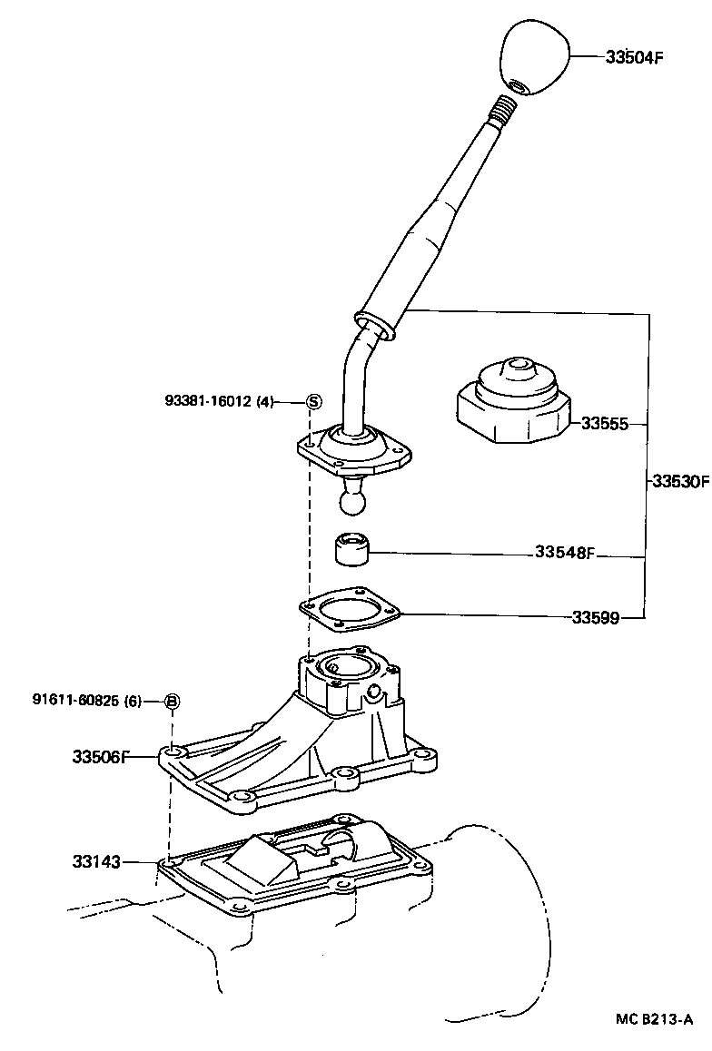 Palanca de cambios y retenedor