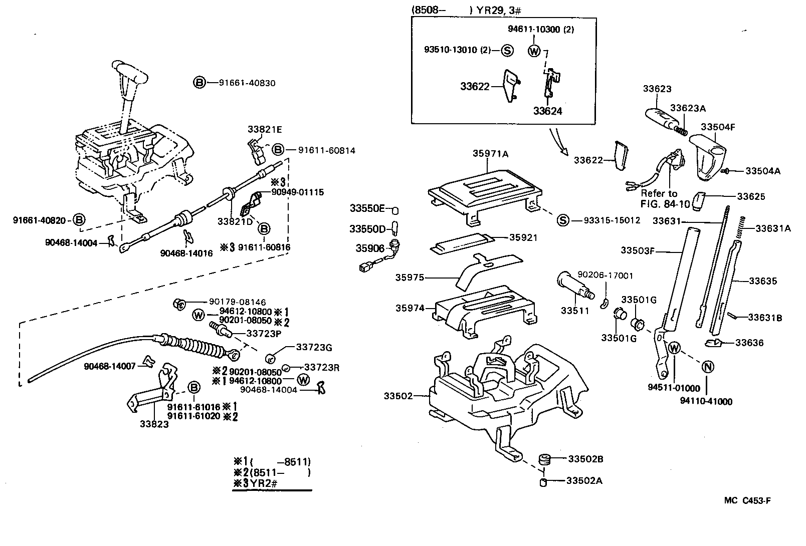 Palanca de cambios y retenedor