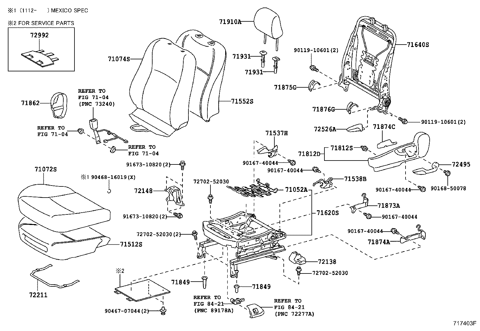 Asiento delantero y riel del asiento