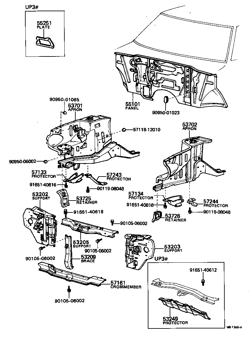 Front Fender Apron Dash Panel