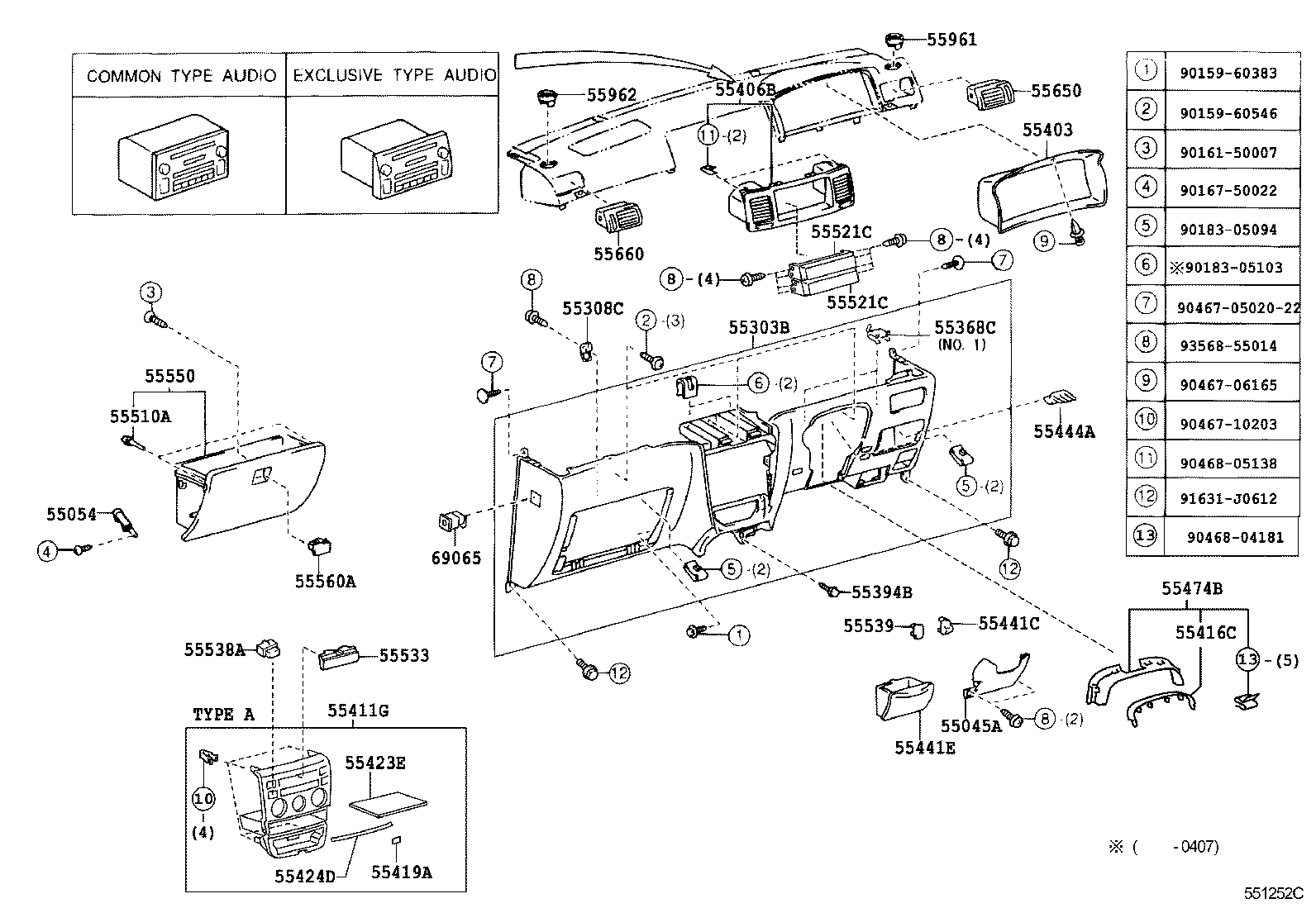 Instrument Panel Glove Compartment