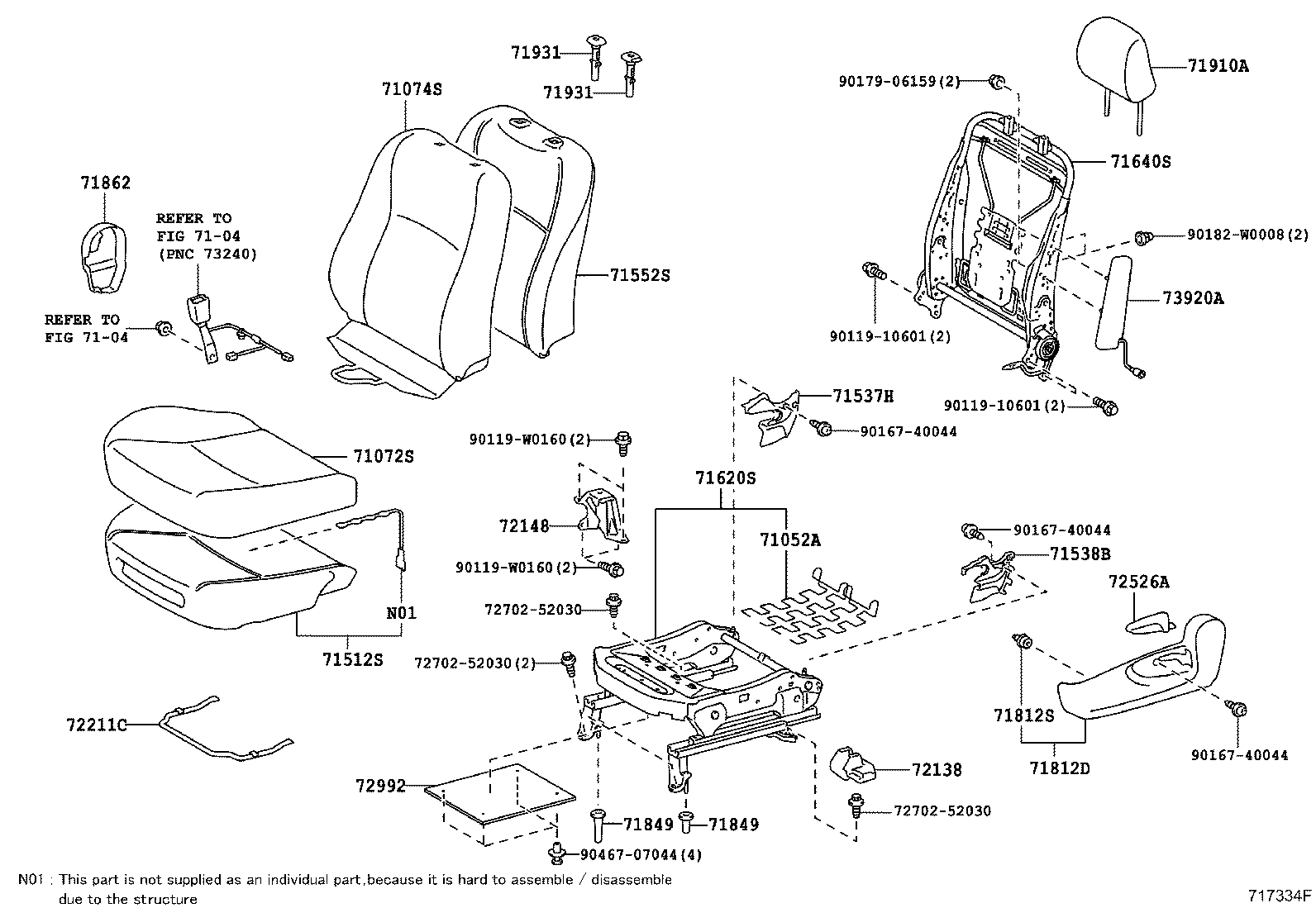 Asiento delantero y riel del asiento