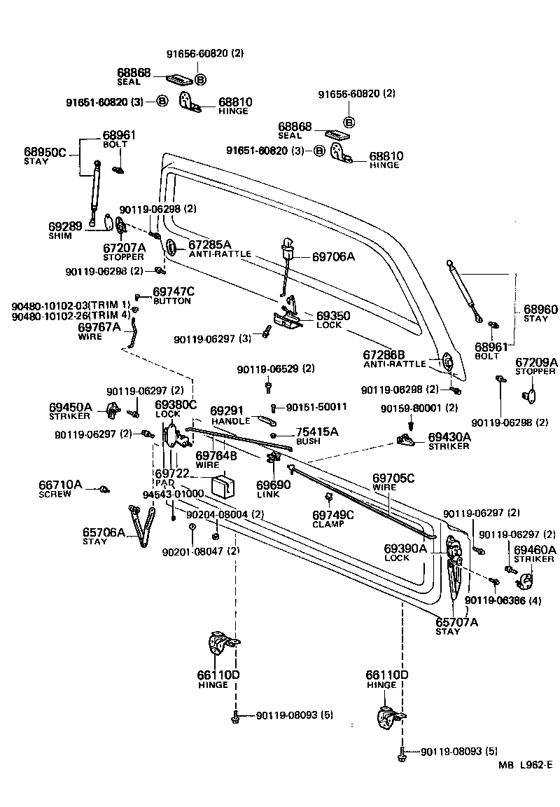 Back Door Lock Hinge