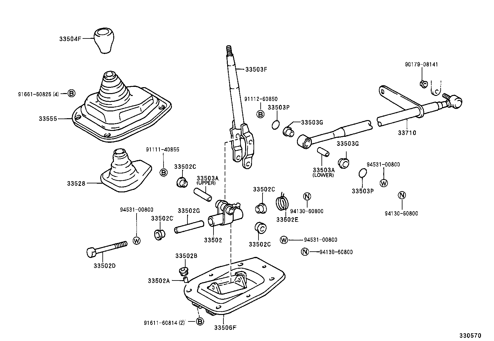 Palanca de cambios y retenedor