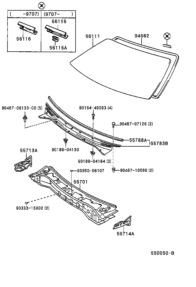 Cowl Panel & Windshield Glass