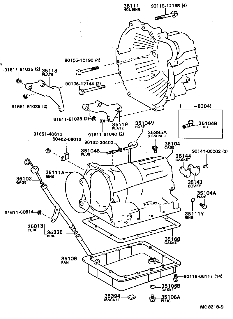 Caja de transmisión y cárter de aceite