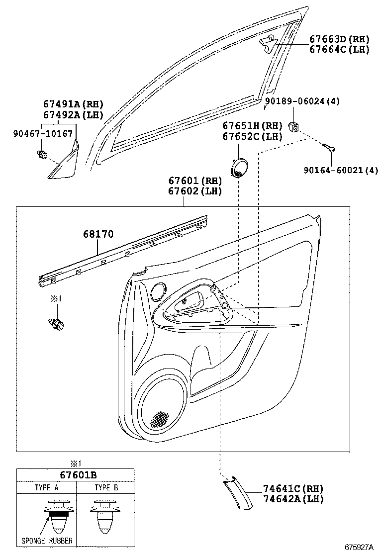 Panel de puerta delantera y vidrio