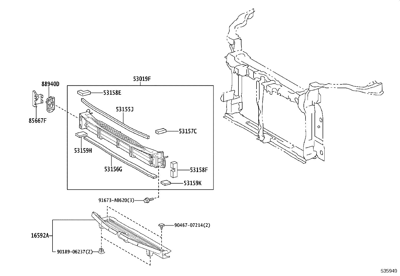 Front Fender Apron Dash Panel