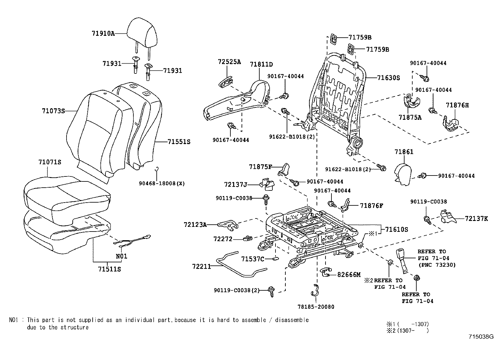 Asiento delantero y riel del asiento
