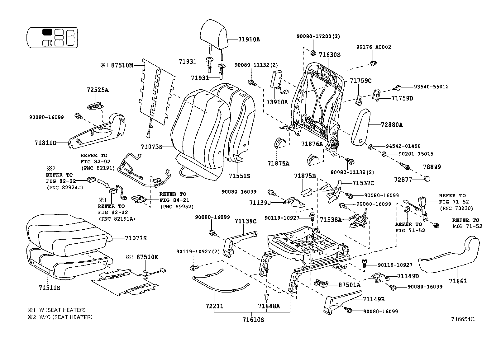 Asiento y pista del asiento
