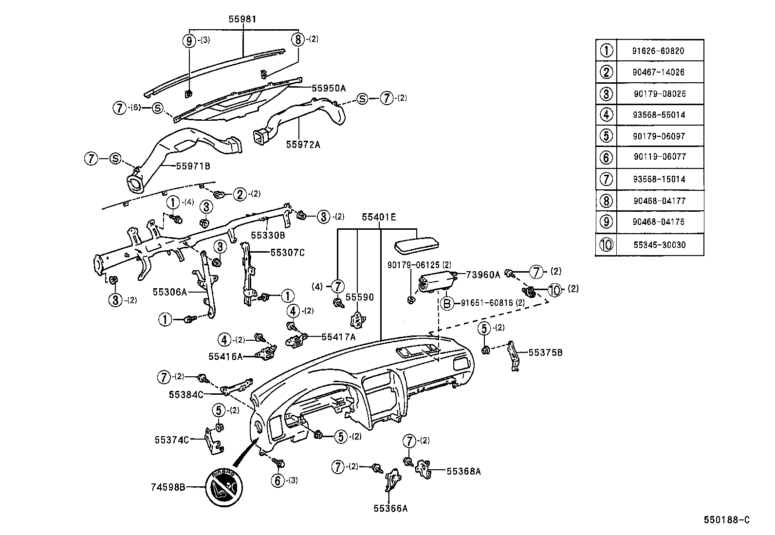 Instrument Panel Glove Compartment