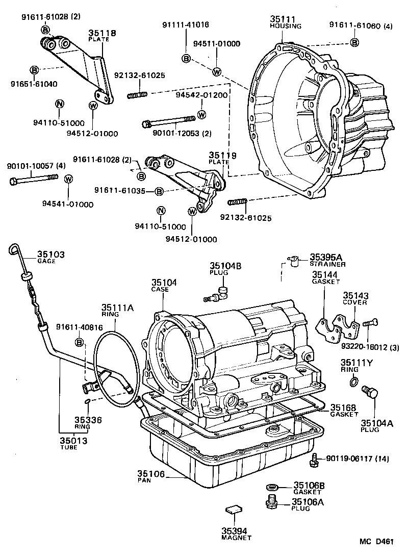 Caja de transmisión y cárter de aceite