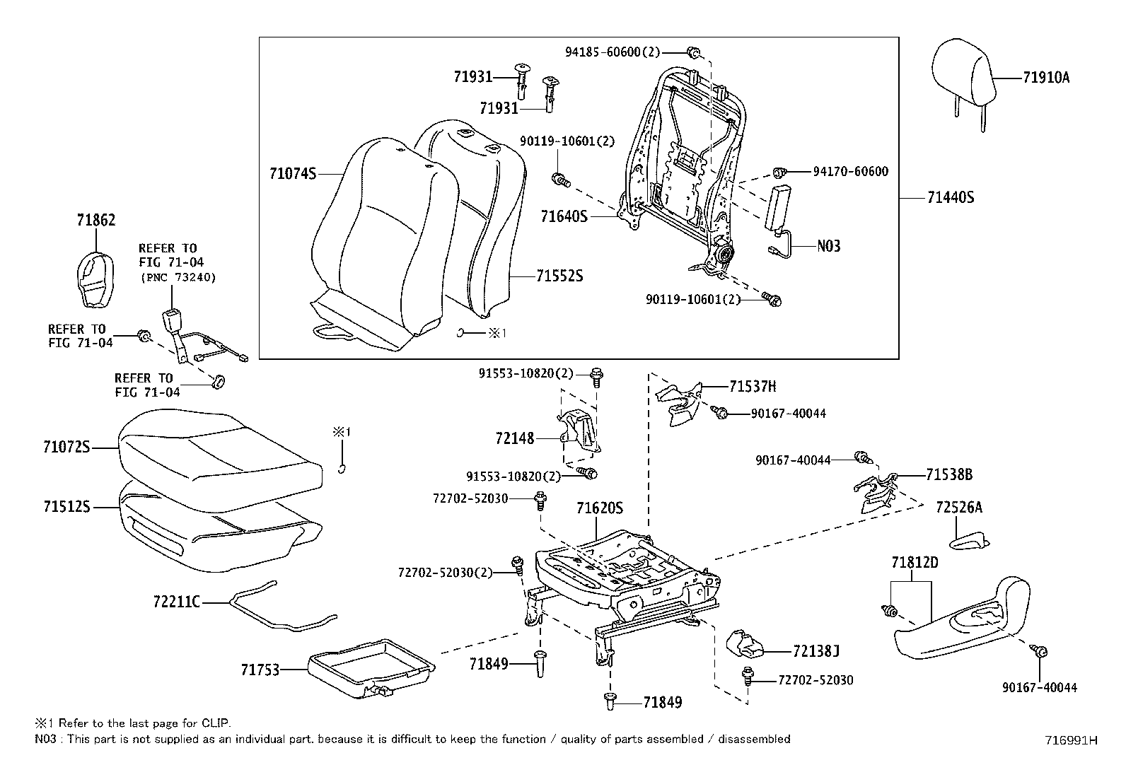 Asiento delantero y riel del asiento